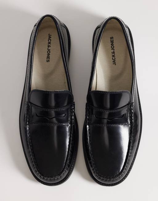 Jack & Jones - Mocassini in pelle neri, 3 di 4