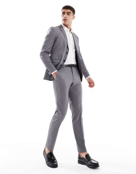 Jack & Jones – Mocno dopasowane szare spodnie garniturowe - view 1