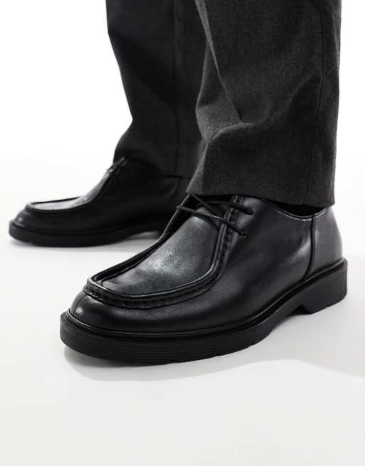 Jack & Jones – Mokassins zum Schnüren aus Leder in Schwarz, 2 von 4
