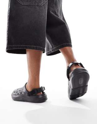 Jack & Jones Molded Mules With Strap In Black