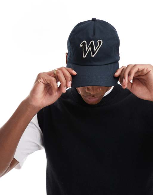 Jack & Jones – Mörkblå baseballkeps i collegestil 