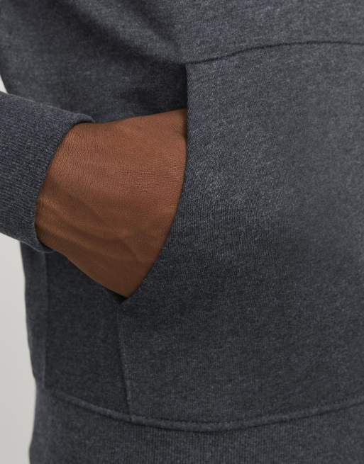 Jack & Jones – Mörkgrå, melerad huvtröja, 4 av 6