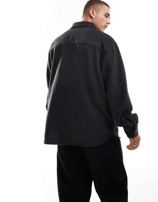 Jack & Jones – Mörkgrå overshirt i kraftigt borstad twill , 2 av 4