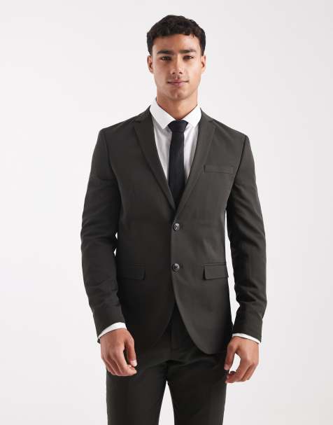 Jack & Jones – Mörkgrön kavaj med supersmal passform, del av kostym - view 1