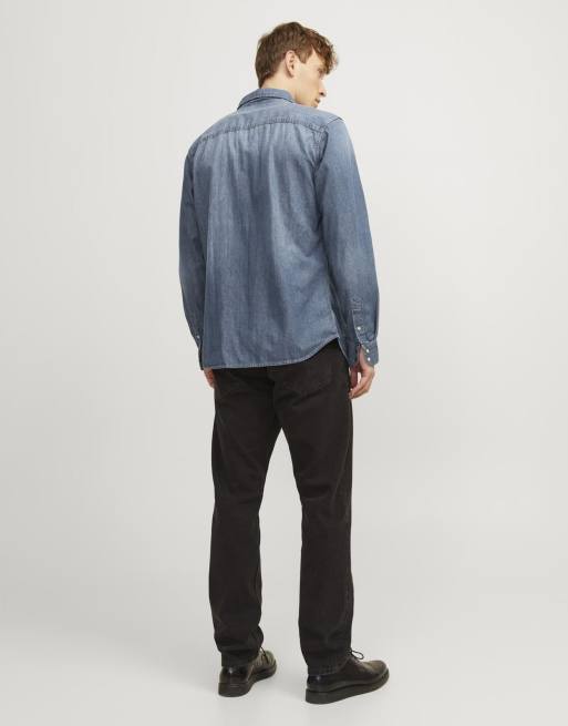 Jack & Jones – Mörkt marinblå jeansskjorta, 2 av 4