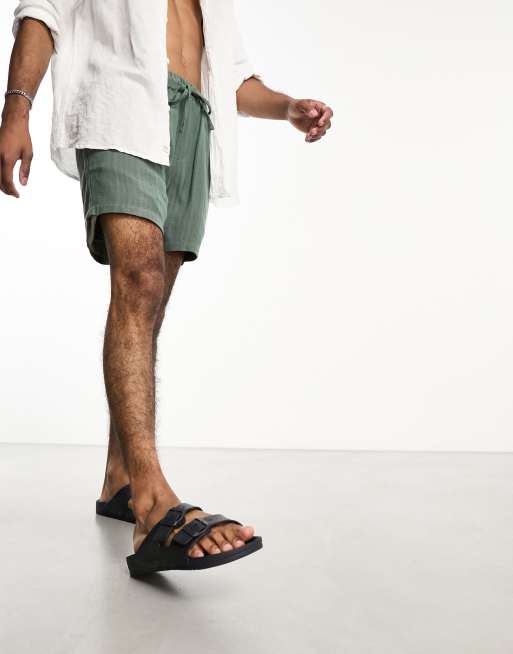Jack & Jones moulded double strap sandal in black , 4 of 4