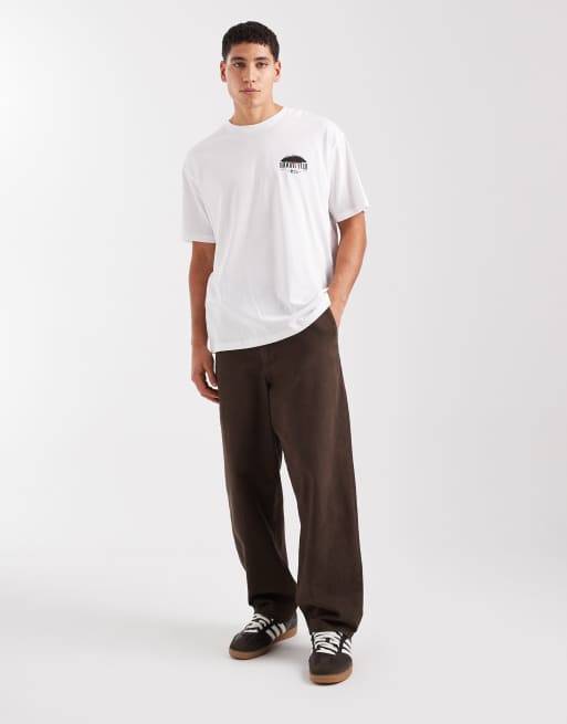 Jack & Jones Mount Fuji back print T-shirt in white and orange | ASOS