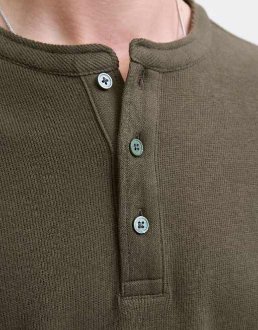 Jack & Jones - Mørk olivengrøn T-shirt med lange ærmer, 5 af 7