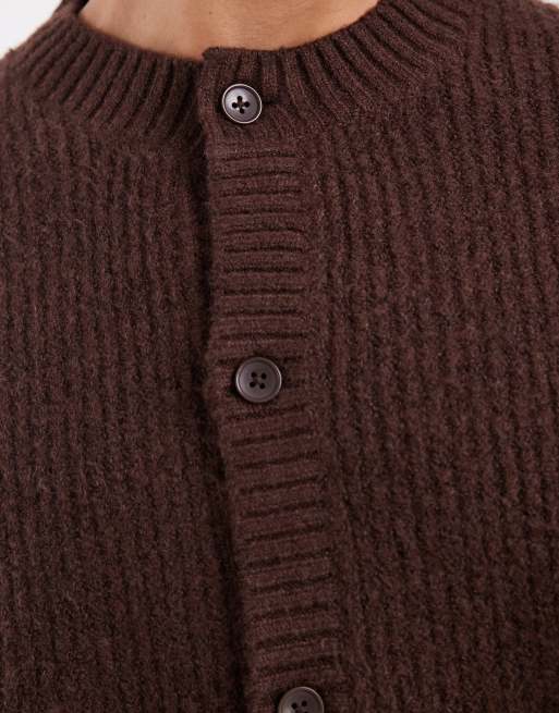Jack & Jones - Mørkebrun cardigan med rund hals, 5 af 5