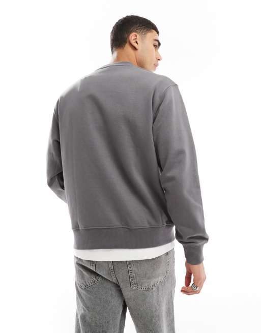 Jack & Jones - Mørkegrå og oversized trøje i 400 gsm kraftigt materiale med rund hals, 4 af 4