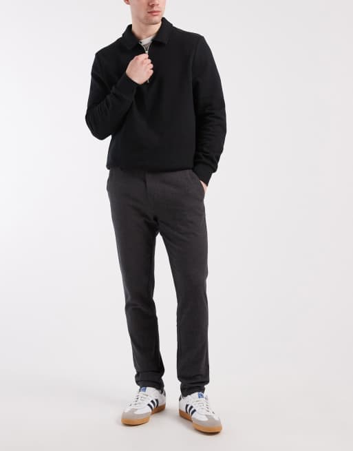 Jack & Jones - Mørkegrå slim-chinos med sildebensmønster, 2 af 5