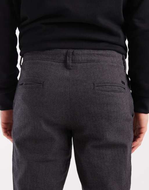 Jack & Jones - Mørkegrå slim-chinos med sildebensmønster, 4 af 5