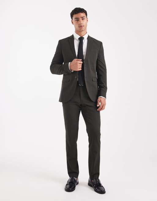 Jack & Jones - Mørkegrøn supersmal habitjakke, 2 af 5
