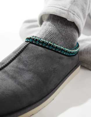 Chaussons Mules Jack & Jones Pour Homme - Microfibre Anthracite - Semelle Caoutchouc - Confort - 13