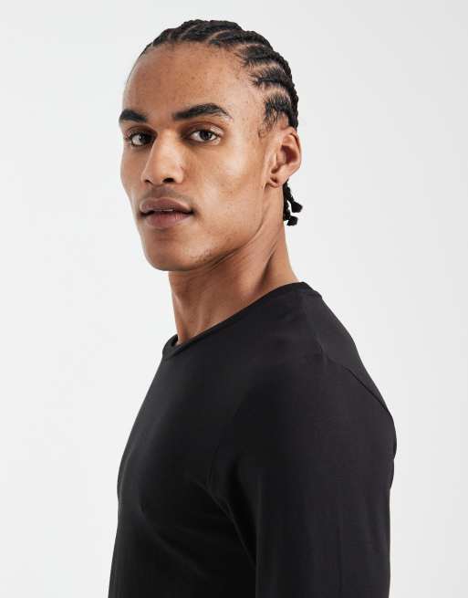 Jack & Jones muscle fit long sleeve t-shirt in black, 4 of 5