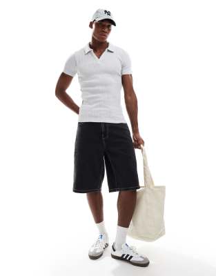 Jack & Jones Muscle Fit Polo Shirt In Gray