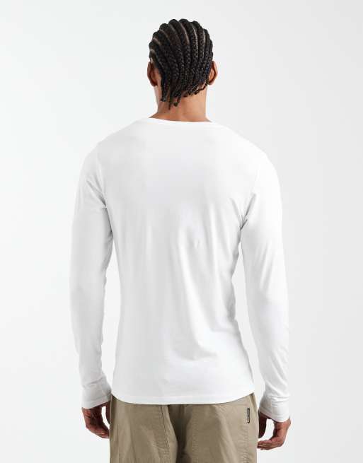 Jack & Jones - Muscle-fit T-shirt met lange mouwen in wit, 3 van 5