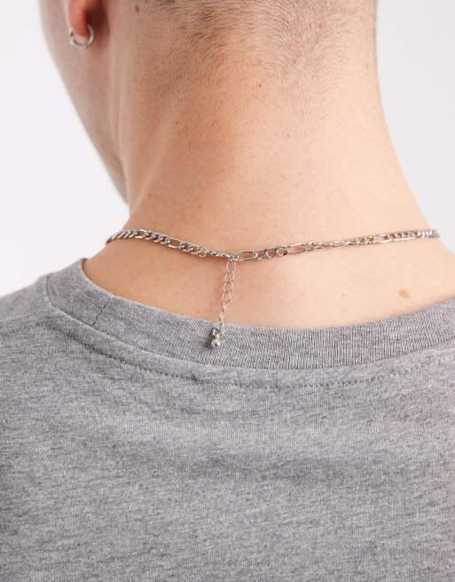 Jack & Jones – Naszyjnik o splocie figaro w kolorze srebrnym, 3 z 3