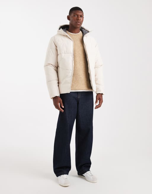 Jack & Jones – Naturvit pufferjacka med huva, 2 av 5