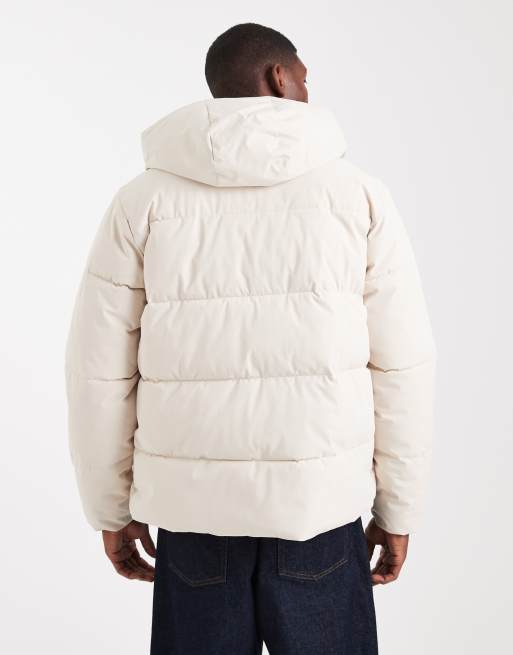 Jack & Jones – Naturvit pufferjacka med huva, 3 av 5