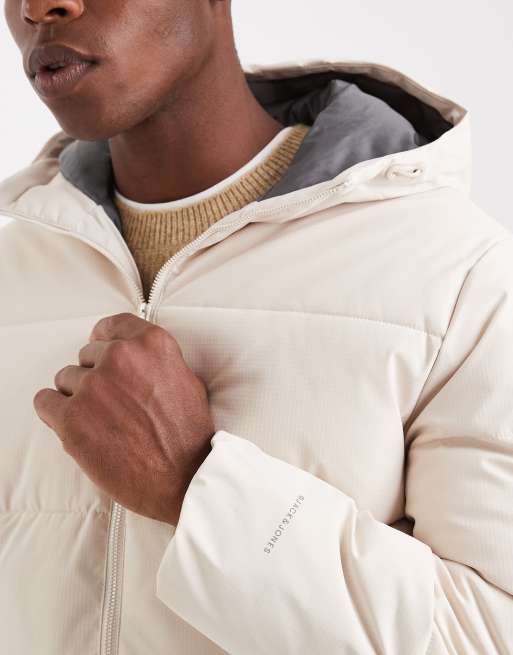 Jack & Jones – Naturvit pufferjacka med huva, 5 av 5