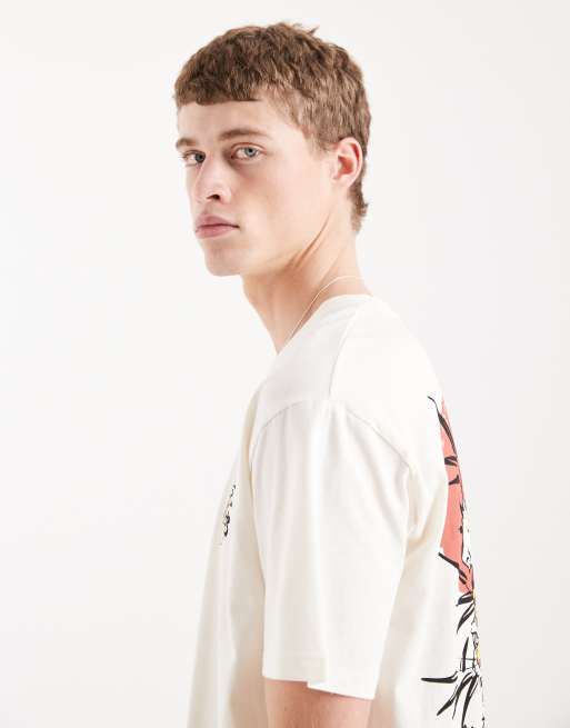 Jack & Jones – Naturvit t-shirt med tigertryck baktill, 4 av 5