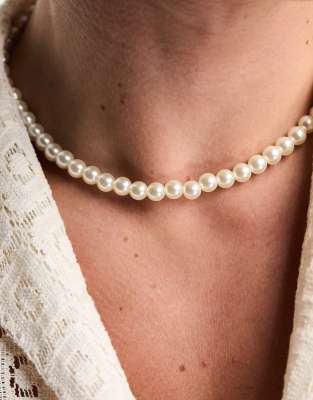 Jack & Jones necklace with faux pearl design