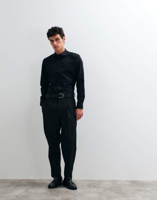 Jack & Jones - Net slim-fit overhemd in zwart, 3 van 5
