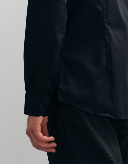 Jack & Jones - Net slim-fit overhemd in zwart, 4 van 5