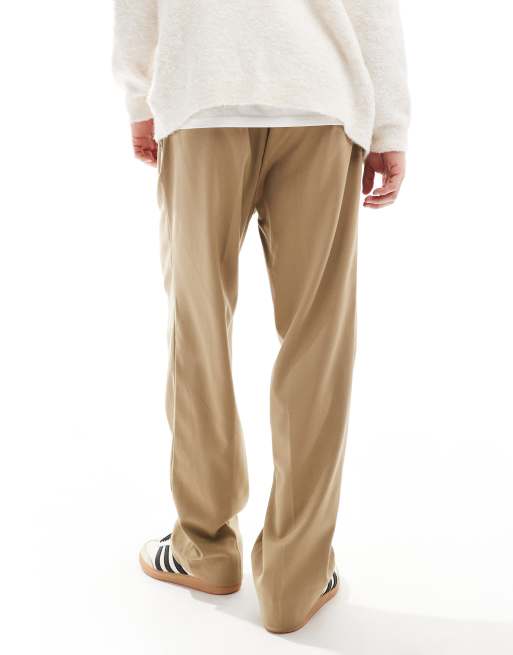 Jack & Jones - Nette broek met wijde pasvorm en geplooide voorkant in beige, 4 van 5