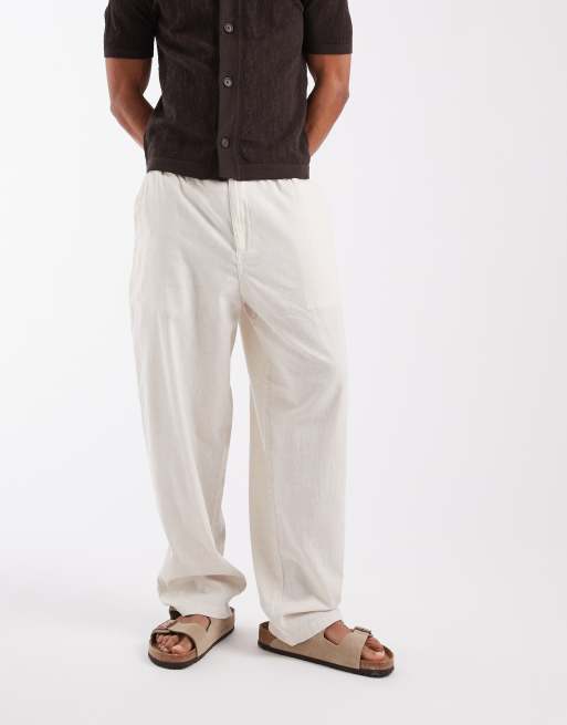 Jack & Jones - Nette broek van linnenmix in beige, 2 van 5