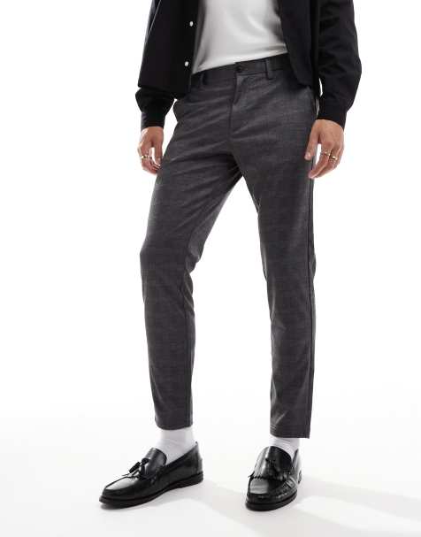 Jack & Jones - Nette smalle geruite broek in grijs - view 1