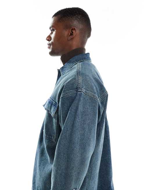 Jack & Jones – Niebieska jeansowa kurtka o pudełkowym kroju, 4 z 5