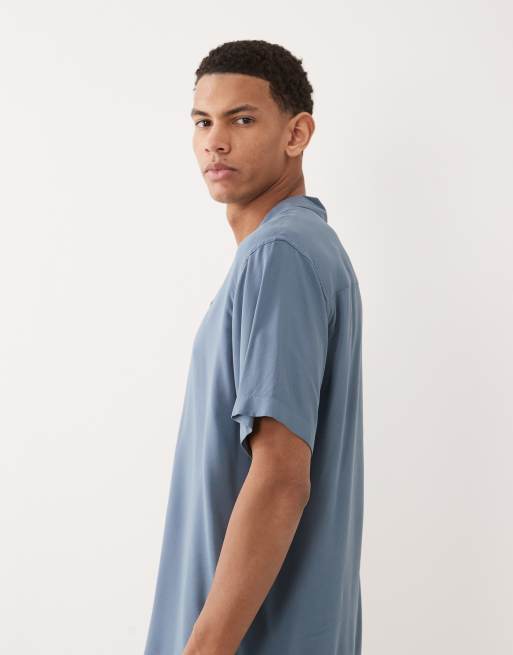 Jack & Jones – Niebieska wiskozowa koszula z krótkimi rękawami, 4 z 5