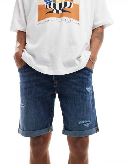 Jack & Jones – Niebieskie szorty jeansowe z przetarciami, 5 z 5