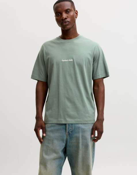 Jack & Jones – Norrebro – Grön, avslappnad t-shirt med rund halsringning och korta ärmar - view 1