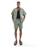 [Jack & Jones] Jack & Jones nylon shorts in khaki (part of a set)-Green S Agave green