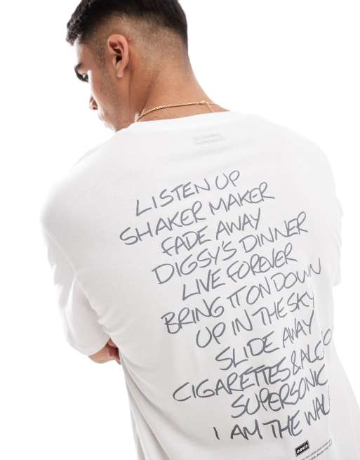 Jack & Jones Oasis t-shirt with back print in white, 4 of 4