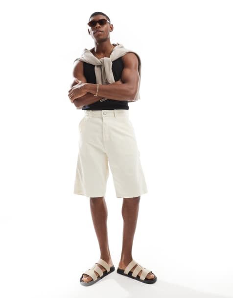 Jack & Jones – Obszerne białe szorty typu carpenter - view 1