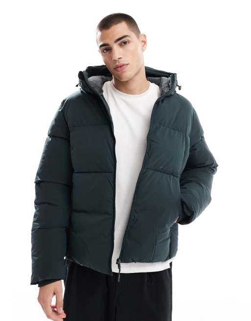 Jack & Jones – Ocieplana kurtka oversize o pudełkowym kroju w kolorze leśnej zieleni 