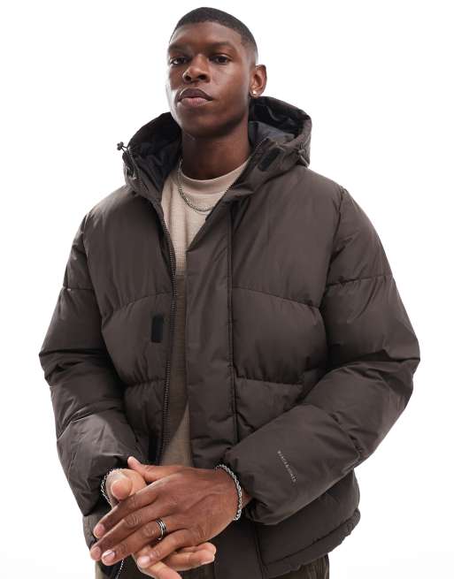 Jack & Jones – Ocieplana kurtka z kapturem, w kolorze czekoladowego brązu