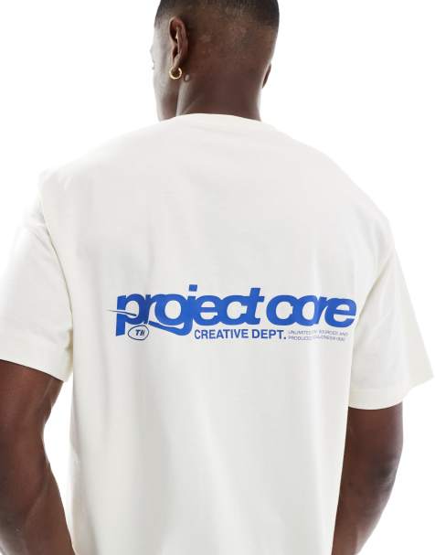 Jack & Jones - Offwhite og oversized T-shirt med "Project Core"-print - view 1