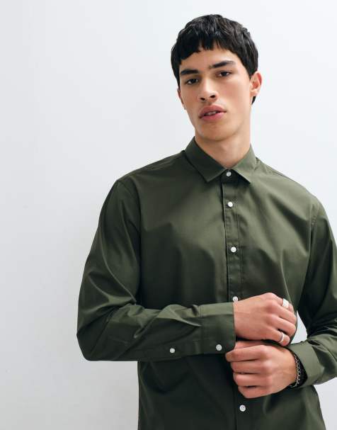 Jack & Jones - Olivengrøn elegant slim fit-skjorte - view 1