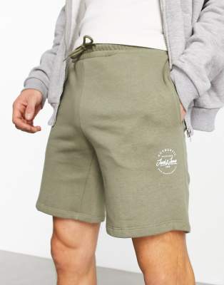 Jack & Jones – Olivgröna shorts i jersey