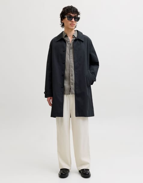 Jack & Jones – Olivgrönt linneset med skjorta och byxor - view 1