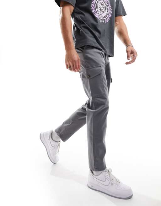 Jack & Jones Ollie regular fit cargos in light grey