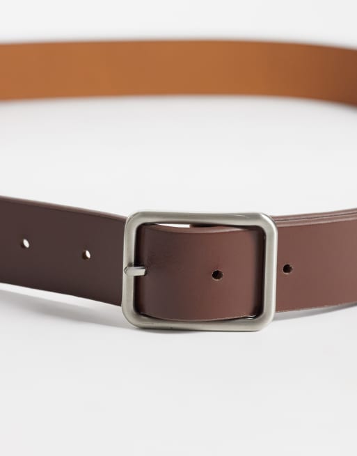 Jack & Jones omkeerbare riem in bruin en lichtbruin, 2 van 3