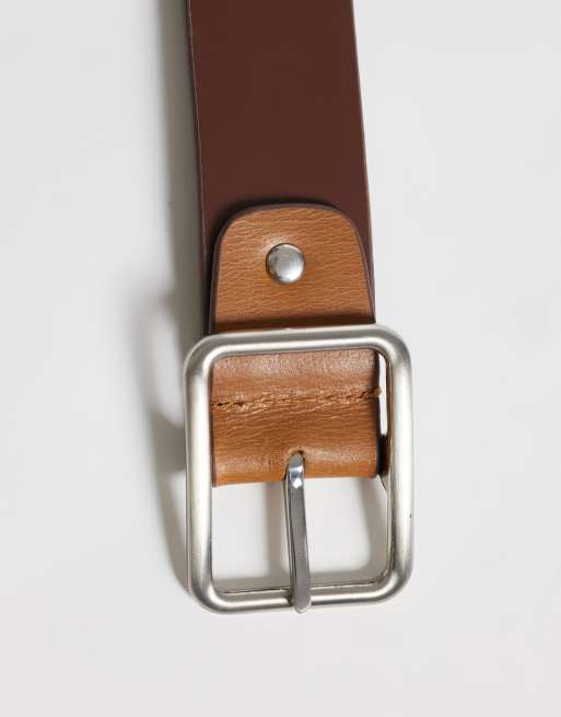 Jack & Jones omkeerbare riem in bruin en lichtbruin, 3 van 3