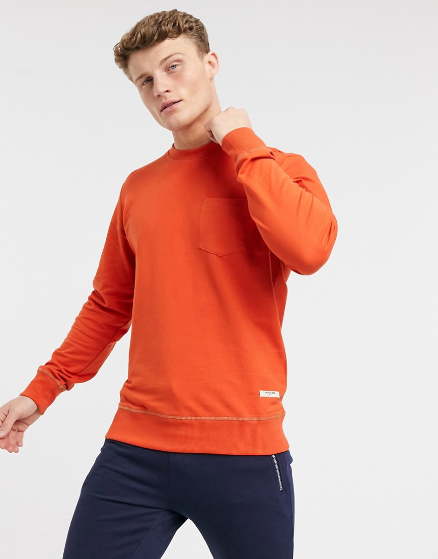Jack & Jones – Orange tröja med rund halsringning