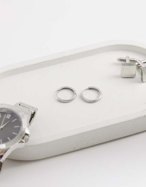 Jack & Jones - Orecchini a cerchio piccoli tonalità argento, 2 di 4